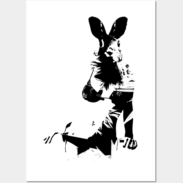 Ink Bunny girl in swimsuit Wall Art by InkwolfDesigns